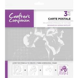 Crafters Companion - 3D Layering stencil - Carte Postale
